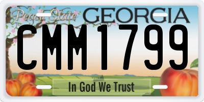 GA license plate CMM1799