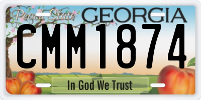 GA license plate CMM1874