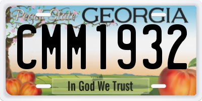 GA license plate CMM1932