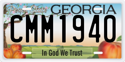 GA license plate CMM1940