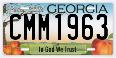 GA license plate CMM1963