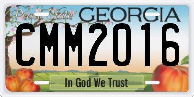 GA license plate CMM2016