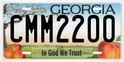 GA license plate CMM2200