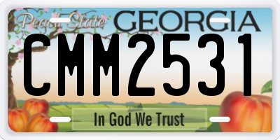 GA license plate CMM2531