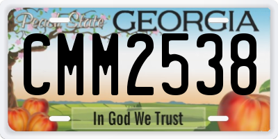 GA license plate CMM2538