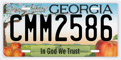 GA license plate CMM2586