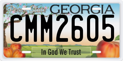 GA license plate CMM2605