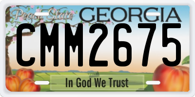 GA license plate CMM2675