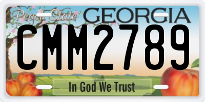 GA license plate CMM2789