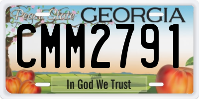 GA license plate CMM2791