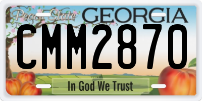 GA license plate CMM2870