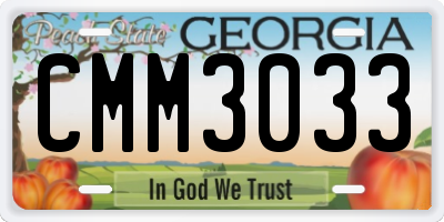 GA license plate CMM3033