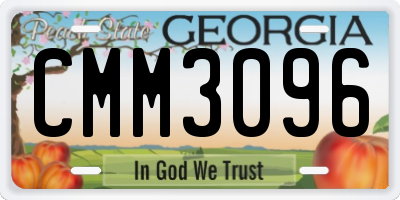 GA license plate CMM3096