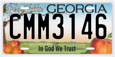 GA license plate CMM3146