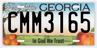GA license plate CMM3165