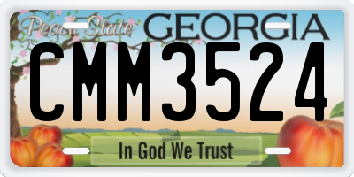 GA license plate CMM3524