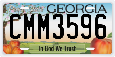 GA license plate CMM3596