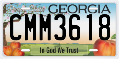 GA license plate CMM3618