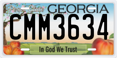 GA license plate CMM3634