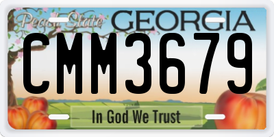 GA license plate CMM3679