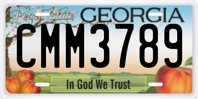 GA license plate CMM3789