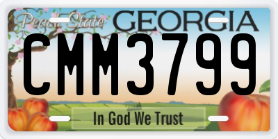 GA license plate CMM3799