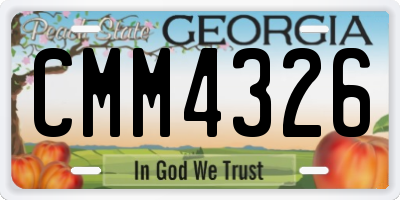 GA license plate CMM4326