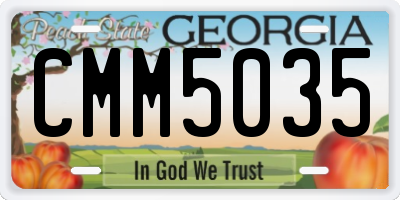 GA license plate CMM5035