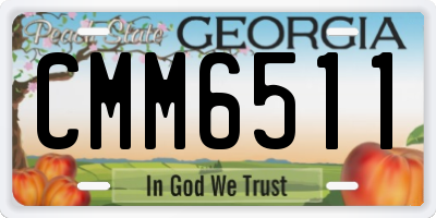 GA license plate CMM6511