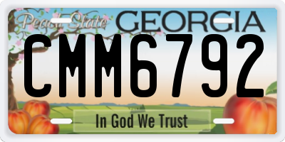 GA license plate CMM6792