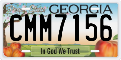GA license plate CMM7156
