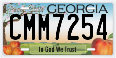 GA license plate CMM7254