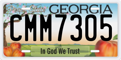 GA license plate CMM7305