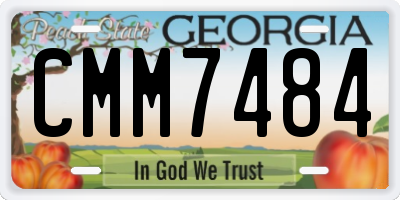 GA license plate CMM7484