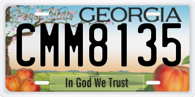 GA license plate CMM8135