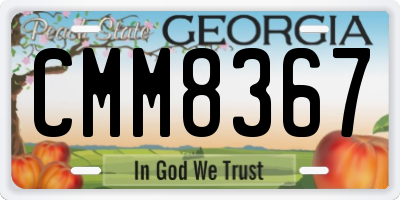 GA license plate CMM8367