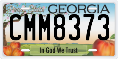 GA license plate CMM8373