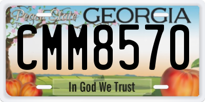 GA license plate CMM8570