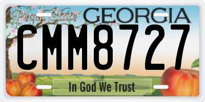 GA license plate CMM8727