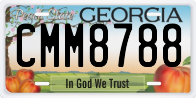 GA license plate CMM8788