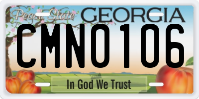 GA license plate CMN0106