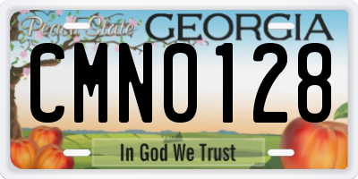 GA license plate CMN0128