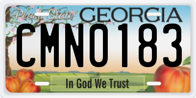GA license plate CMN0183