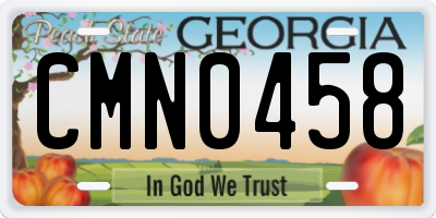 GA license plate CMN0458