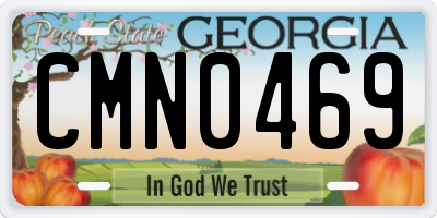GA license plate CMN0469