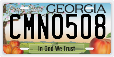 GA license plate CMN0508