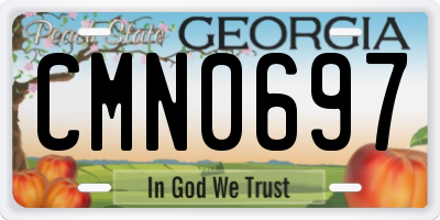 GA license plate CMN0697
