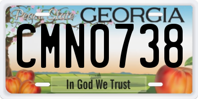 GA license plate CMN0738