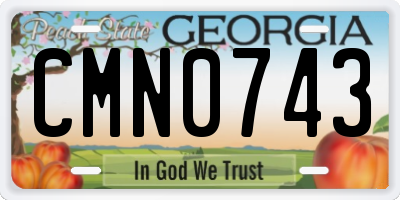 GA license plate CMN0743