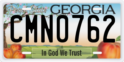GA license plate CMN0762